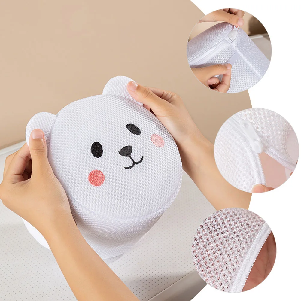 

2Pcs Cartoon Cat Laundry Bags Mesh Wash Bags Lightweight Polyester Travel Storage Zipper Underwear Bra Socks Cleaning Pouches