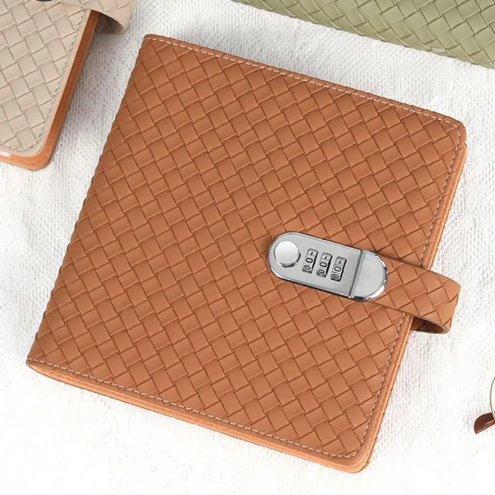 Emboss FWeaving Texture Envelop Savings Challenges Book PU Leather Savings Handbook Budget Binder with Lock Refillable