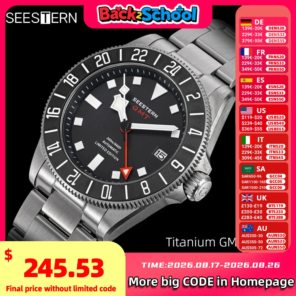 Automatic Watch Winder - SEESTERN Diver Man Watch Titanium Automatic