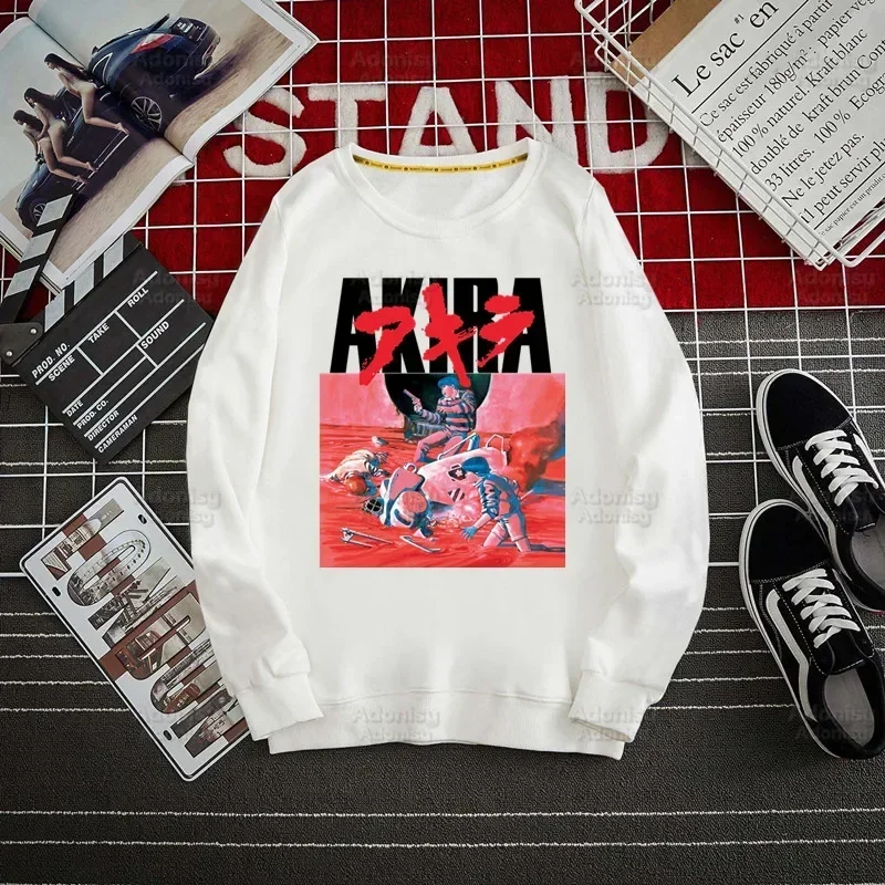 Akira Anime Kaneda Tokyo Manga Harajuku Men Autumn Hooded Sweatshirt Men Hip Hop HoodieClassic Hoody Tops White