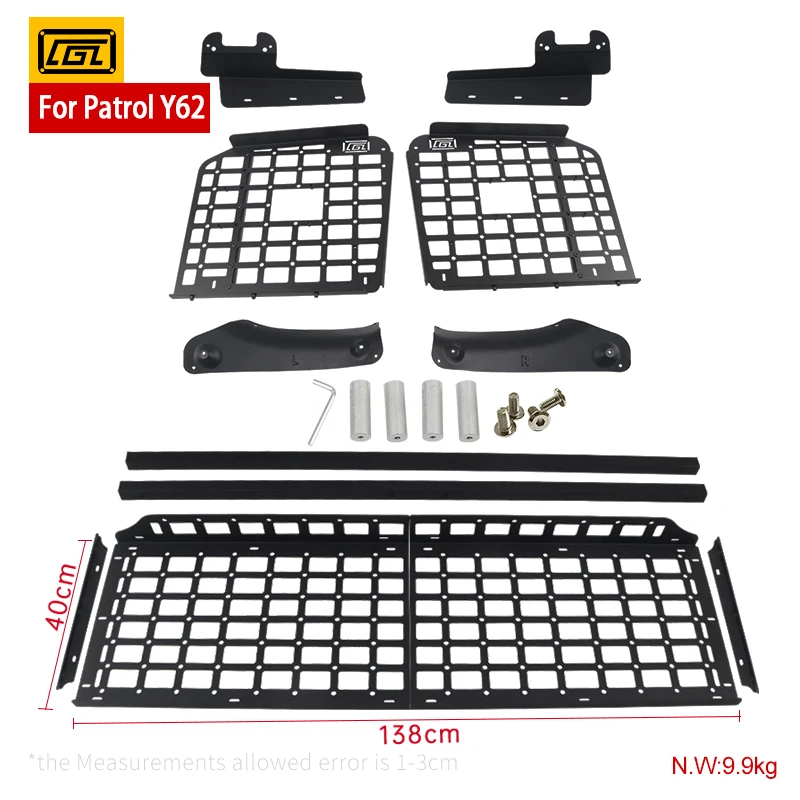 For Nissan Patrol Y62 2010-2023 Accessories Modular Storage Panel Shelf car rear trunk debris rack Car-Styling Car Organizer