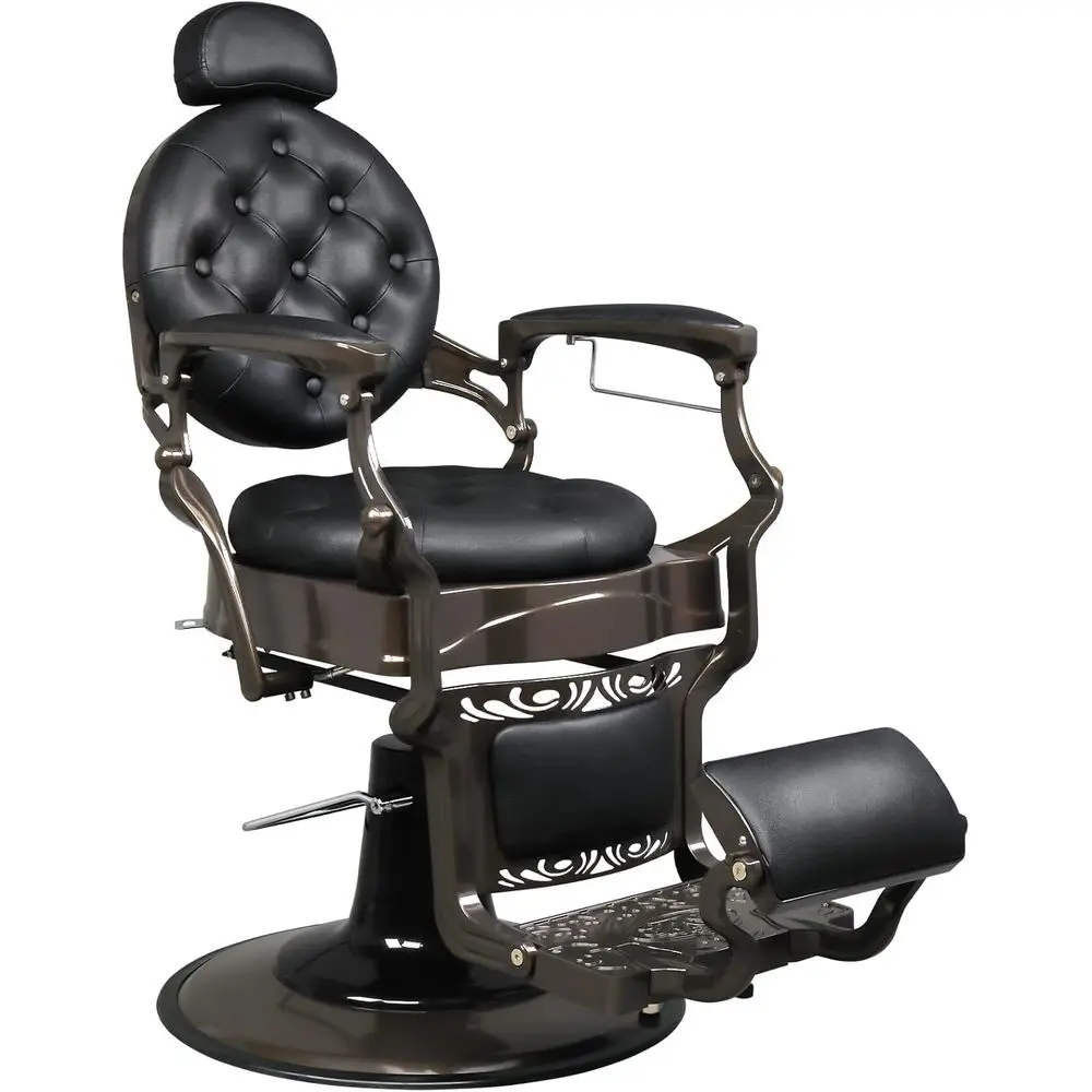 

Retro-Style Heavy Duty Barber Chair with 360 Swivel, Hydraulic Recline for Beauty and Hair Styling
