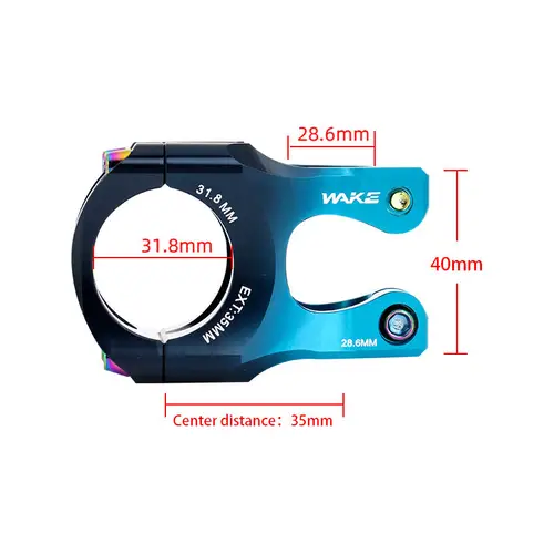 Imagen 2 del producto WAKE Stems 31,8 mm 35 mm Vástago de bicicleta de montaña Riser de manillar corto para MTB y bicicleta de carretera Riser corto