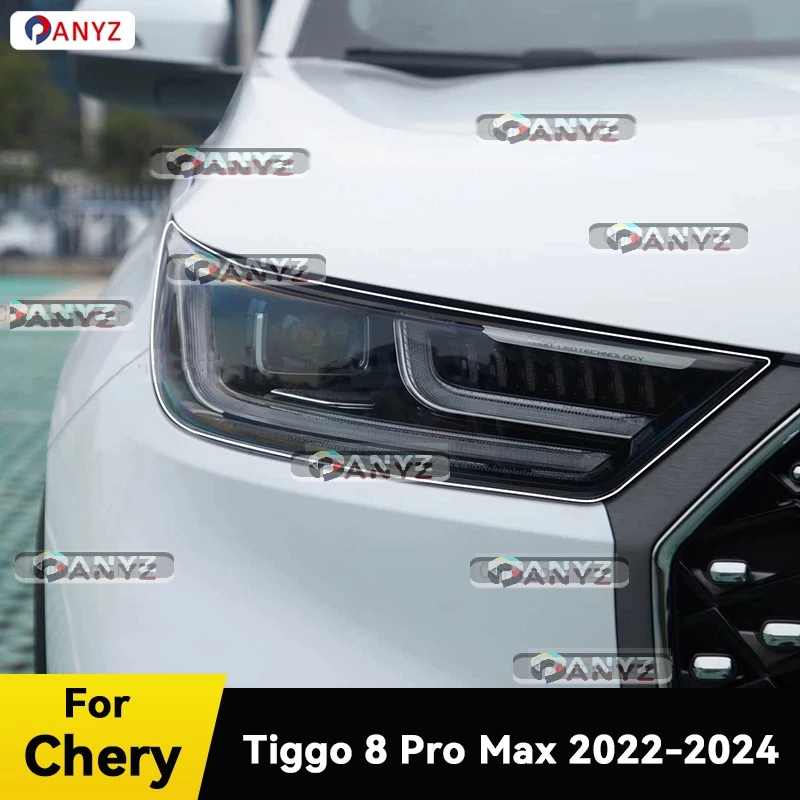 

For CHERY TIGGO 8 Pro Max 2022-2024 Car Headlight Protective Cover Film Front Light Transparent TPU Anti-scratch Headlamp