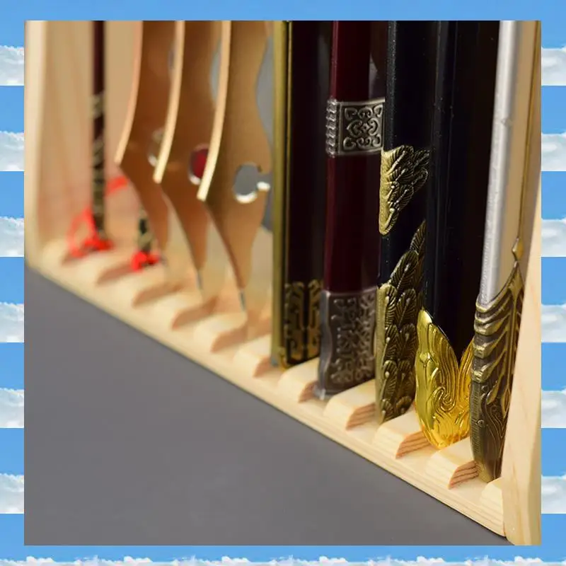 

A11I Mini Sword Display Stand Weapon Storage Wooden Decorative Stand Crafts Display Stand