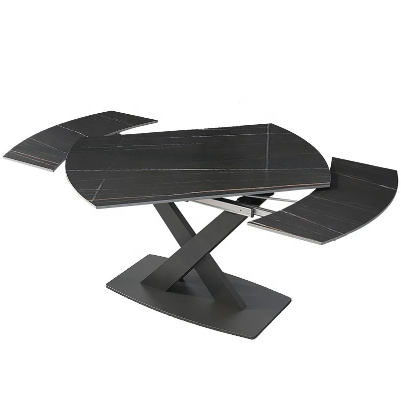 Luxury 180cm Rectangle Oval Marble Extendable Dinning Table Dinning Table Modern Luxury Extendable Dining Table Ceramic