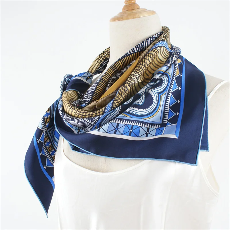 100% Silk Head Scarves Hijab for Hair Wrapping 90 Silk Scarf Wraps Neckerchief for Womens Gifts