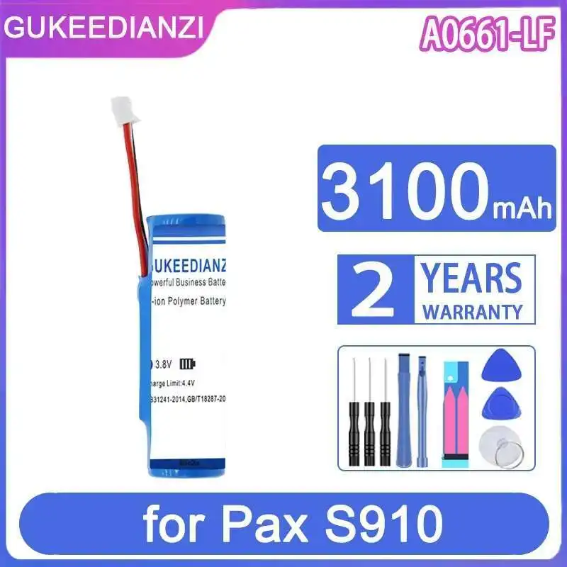 

Надежный источник питания для аккумулятора платежного терминала Pax S910 HL0272, HL0273, A0661-LF 3100 мАч