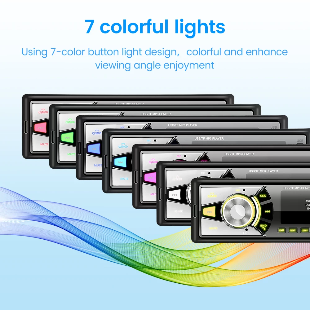 وحدة رأس السيارة GEARELEC 1DIN مع التحكم في التطبيق مع مشغل MP3 لاستقبال راديو FM بلوتوث AUX USB TF #6