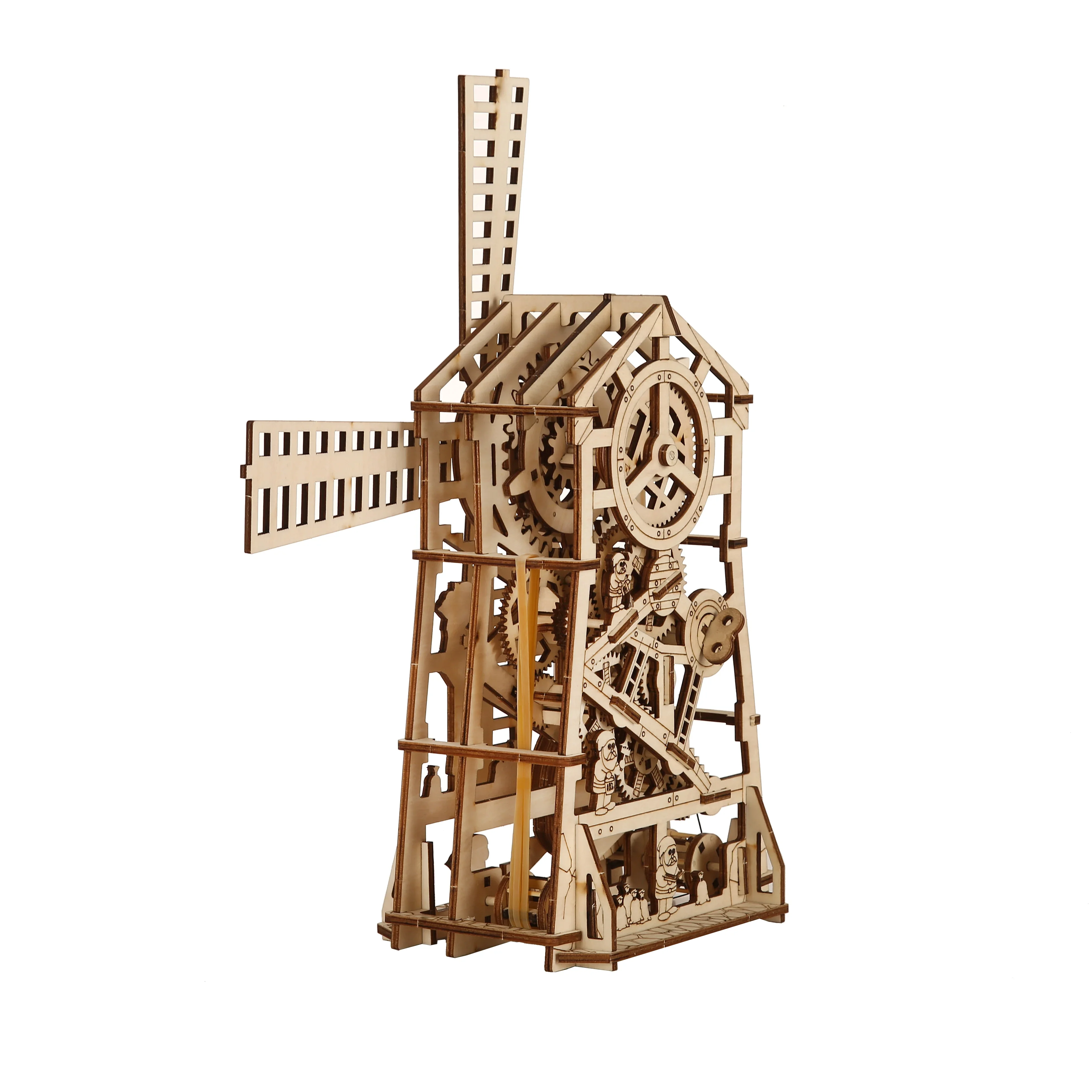 Dutch windmill Model DIY 3D Wooden Puzzle Building Block Kits Assembly Toy Birthday Gift For Kids Adult Home Decor