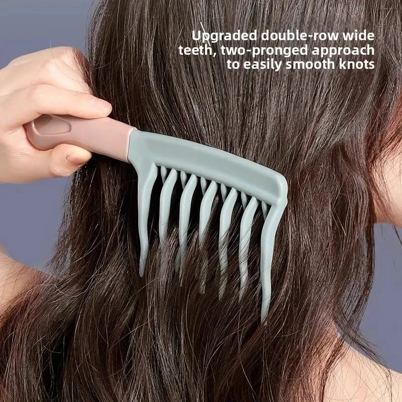 Double Row Wave Tooth Volumizing Brush for Scalp Massage & Anti-Static Styling Professional Ergonomic Durable for Salon Home Use