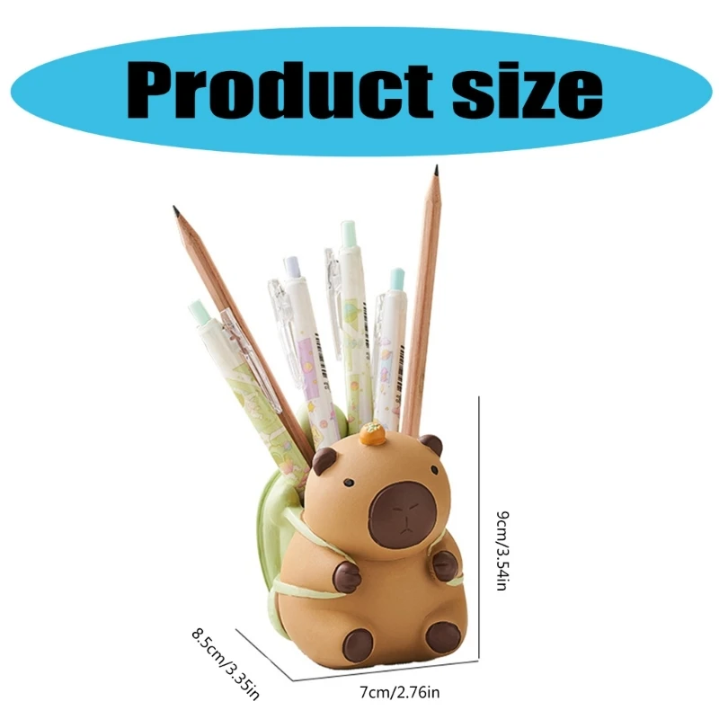 Capybara รูปปากกาคอนเทนเนอร์แปรงแต่งหน้าเรซิ่นโต๊ะเครื่องประดับ Dropship