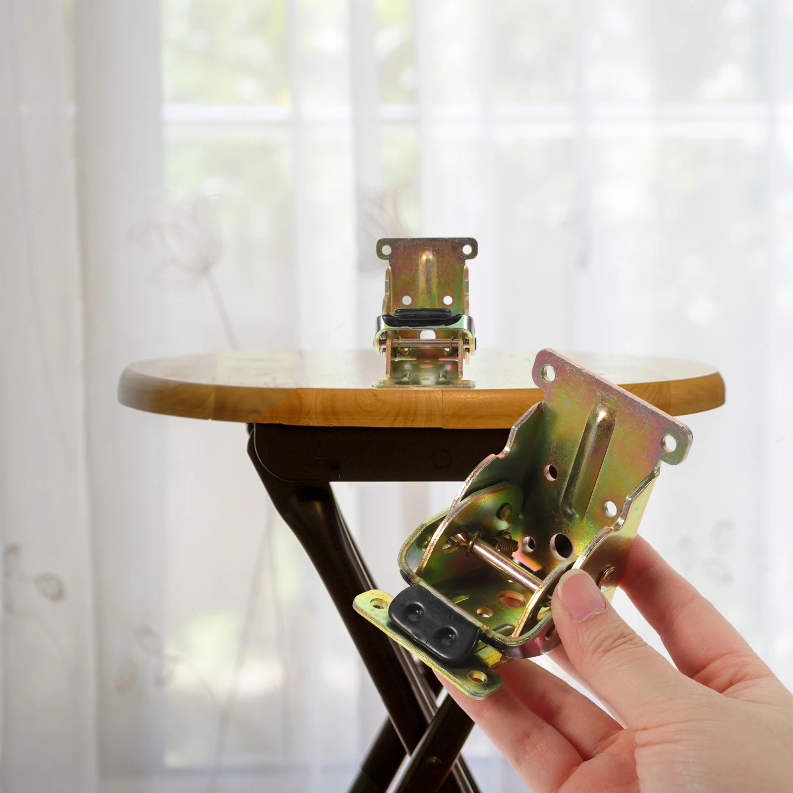 

2pcs Self Folding Hinges Heavy Duty 90 Heavy Duty Hinges Degree Table Desk Chair Brackets Metal Foldable Hardware