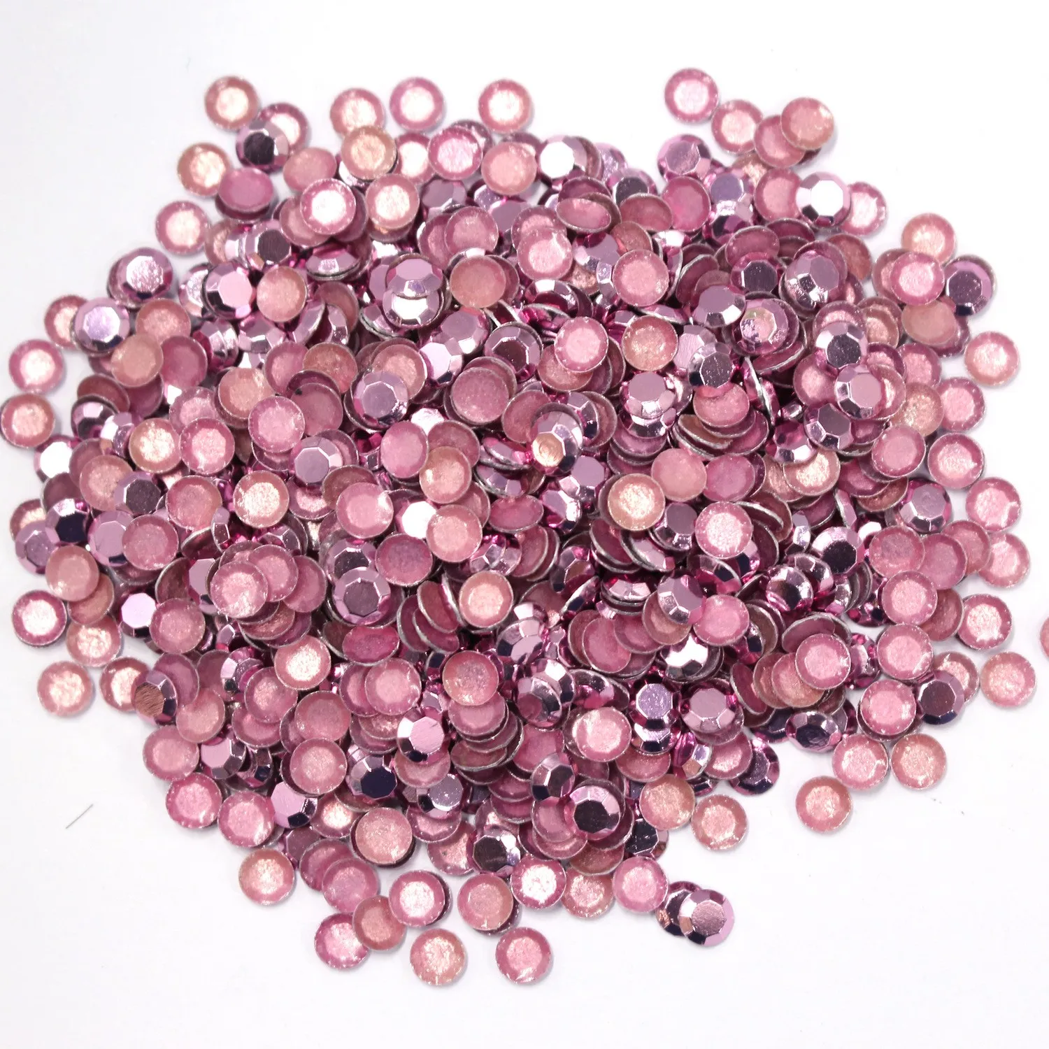 Pink Rhinestuds 2MM 3MM Round Metal Studs For Bags Flat Back Hot Fix Rhinestone 144Pcs Nail Art Small Glitter Beads Accessories