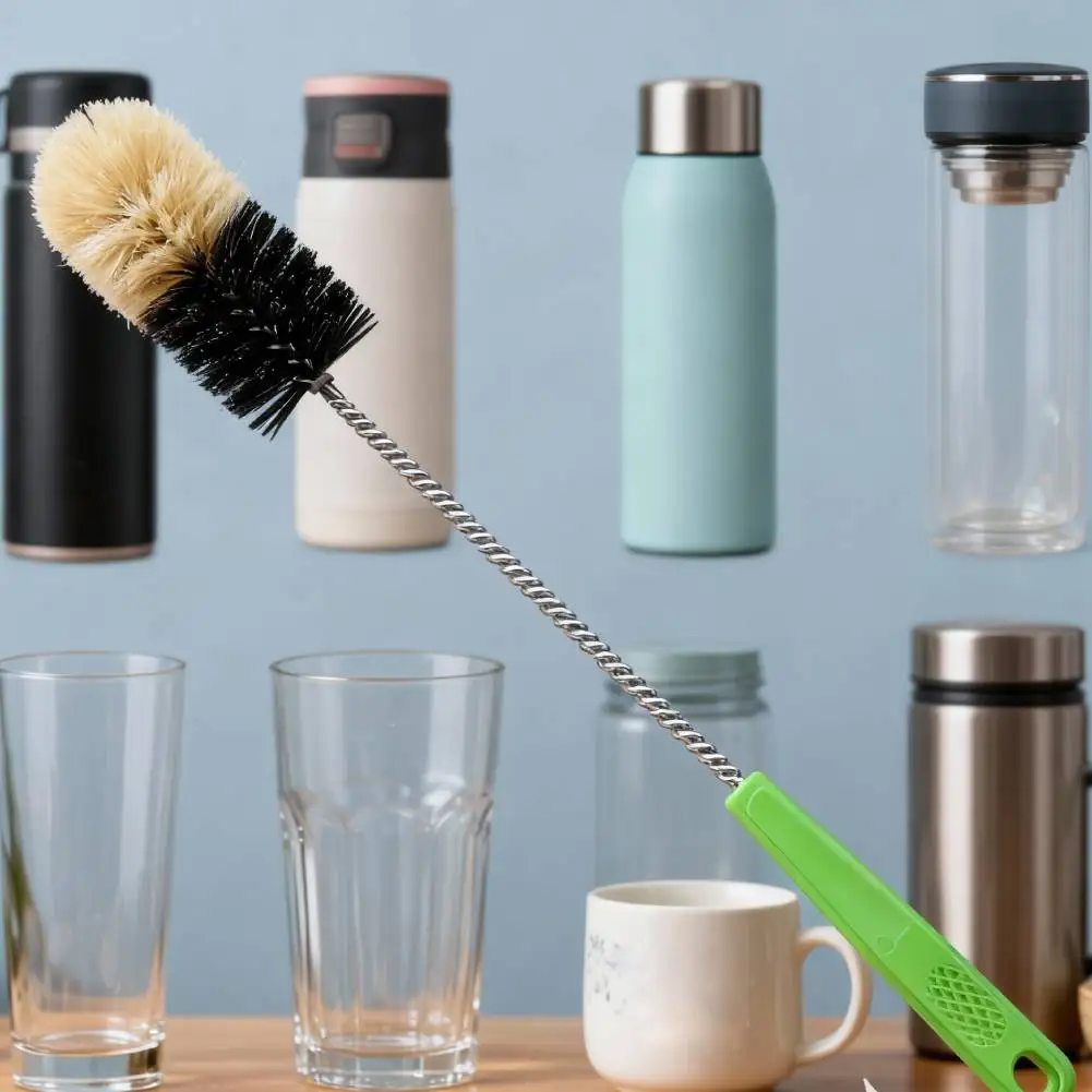 Cepillo para botella de agua con mango largo de 16 pulgadas, limpiador Flexible y plegable para lavar botellas de cuello estrecho, decantador de vino, pipas Kombucha