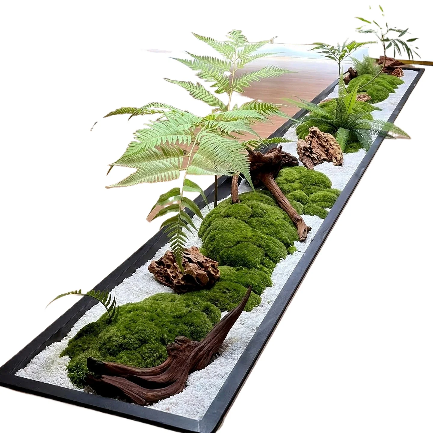 Eternal moss micro-landscape fake green plant ornament entrance coffee table narrow space flower simulation decoration
