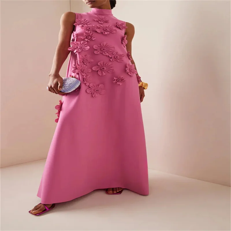 

Saudi Evening Dresses Hight Luxurious Women's Prom Dresses Straight Dresses for Special Occasions Prom Dress with Flowers