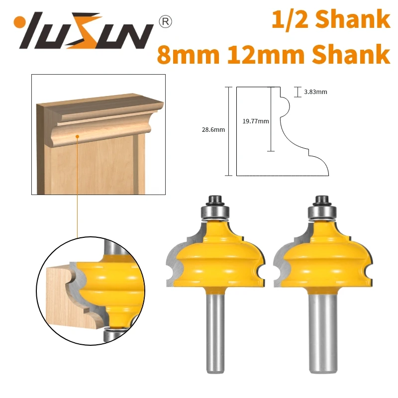 YUSUN-French Cove Router Bit para Carpintaria, Fresa para Moinho de Madeira, 8mm, 12mm, 12.7mm Shank, Clássico