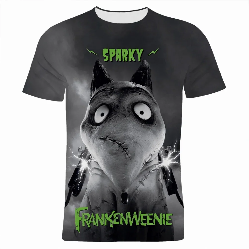 Frankenweenie 3D Print  Tshirt Teen Boy Girl Disney Tees Tops Summer Casual Short Sleeve Cartoon Female Harajuku Streetwear