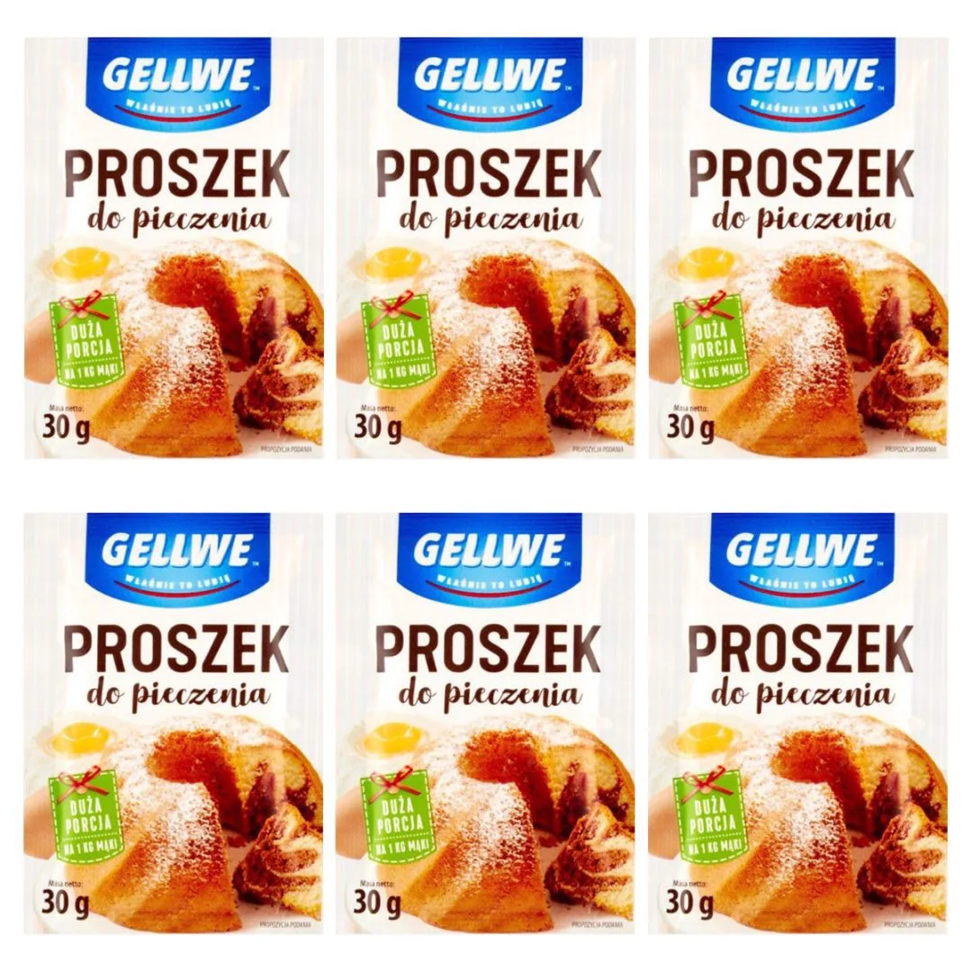 Gellwe Proszek do pieczenia 30 g x 6 sztuk