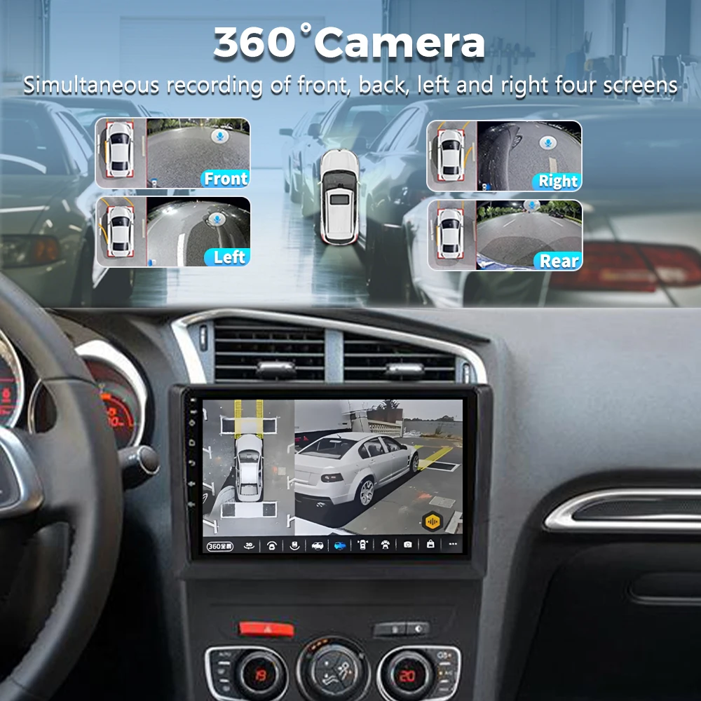 Android 16 Carplay DSP WIF+4G Car Radio GPS Multimedia Player For Citroen C4 C4L DS4 2013 2014 2015 2016 2017 Stereo 360 Camera