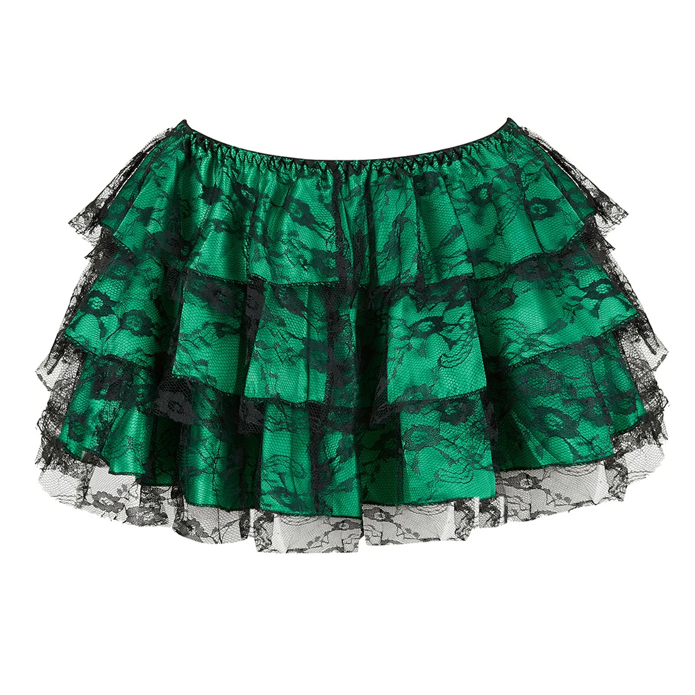 Lolita Sexy Layered Mesh Tulle Lace Mini Gothic Skirts Women Summer Short Skirt Showgirl Party Dance Tutu Skirt Plus Size S-6XL