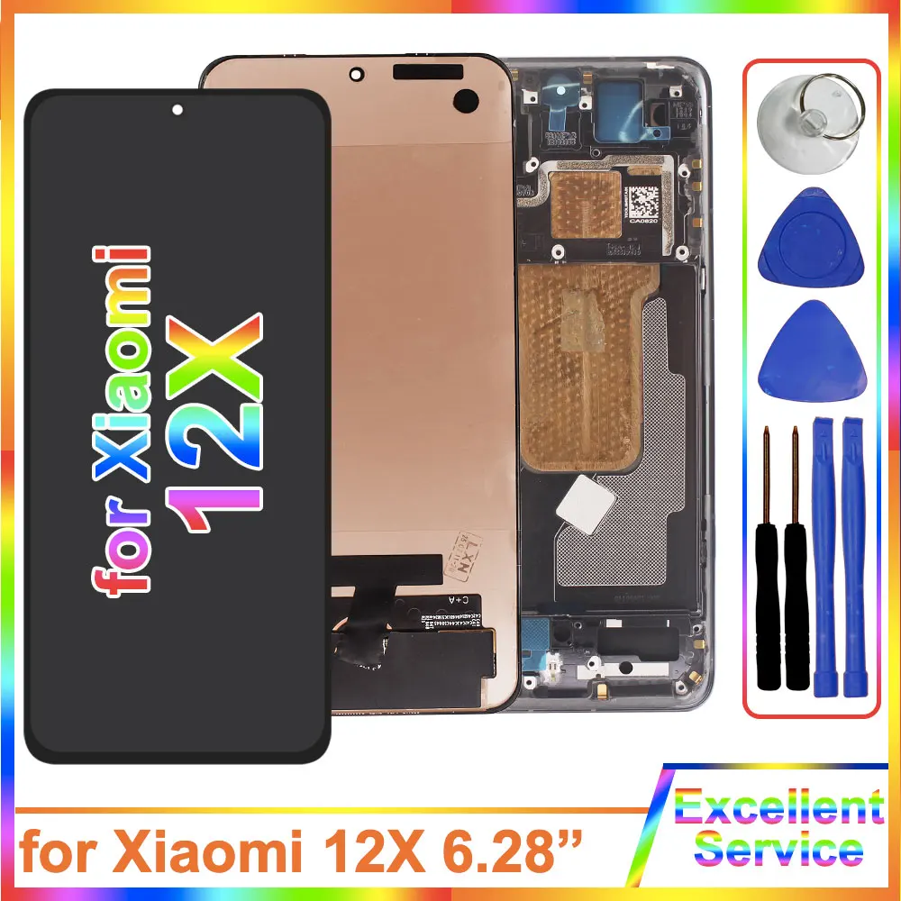 

AMOLED ЖК-дисплей для Xiaomi 12X 2112123AG, ЖК-дисплей, преобразователь сенсорного экрана в сборе, замена с рамкой для Mi 12X 2112123AC ЖК-дисплей
