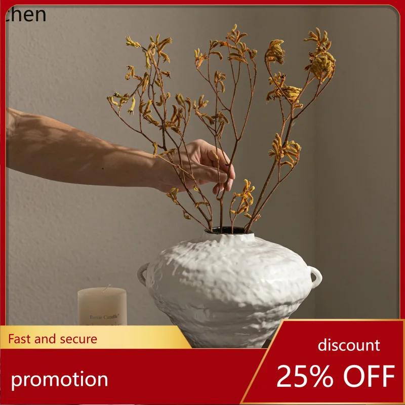 

ZMLVase Ornament Decoration Niche Boutique Hotel Model Room Exhibition Hall High-End Vintage Style Flower Arrangement Vase