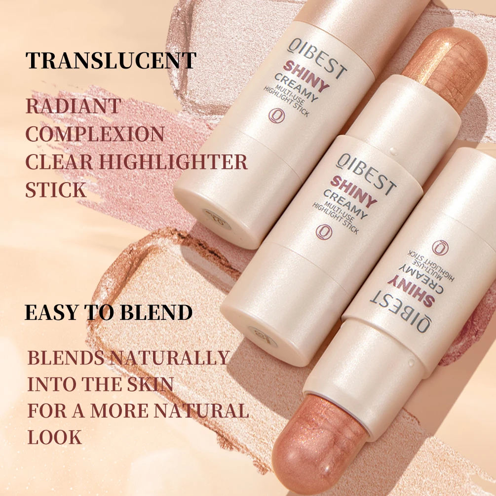 3 Colors 3D Face Brighten Highlighter Bar Cosmetic Face Contour Bronzer Shimmer Highlighter Stick Concealer Cream Makeup Tools