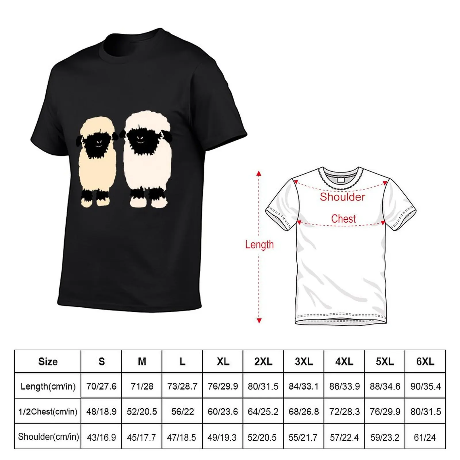 Valais black nose sheep friends T-shirt Short sleeve tee hippie clothes cute clothes T-shirts for men cotton