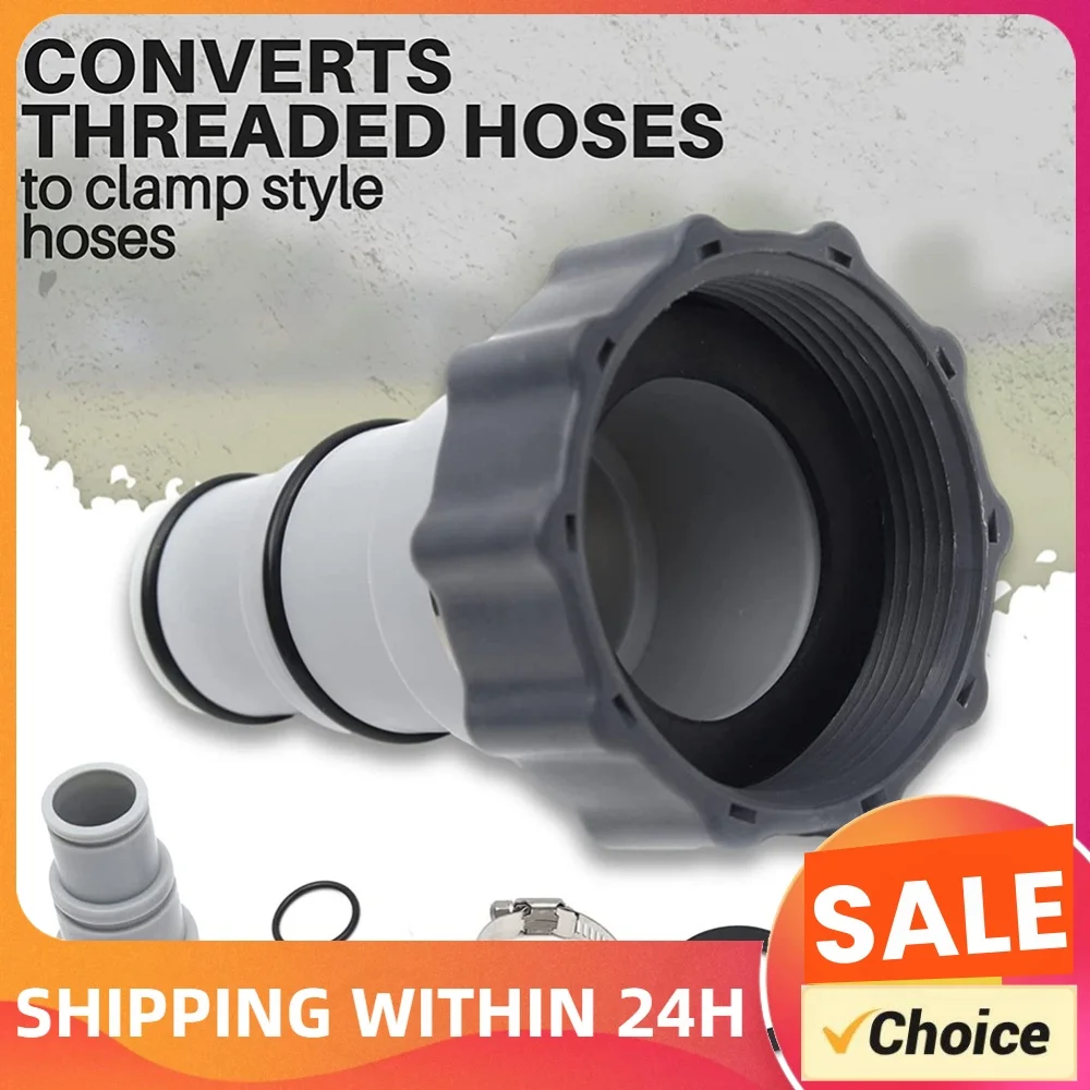 Drain Plug Connector with Collar Hose Adapter Converter Outdoor Hot Tub Pumps Connection Adapter Accessories for Intex Fit ARU