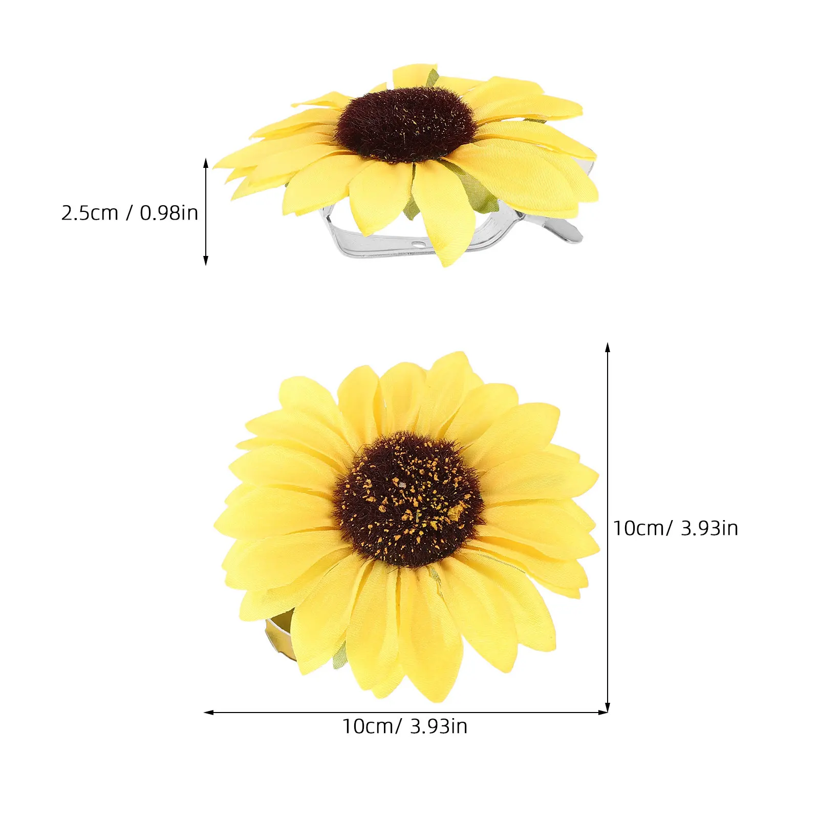 2Pcs Sunflower Curtain Tieback Clips No Drill Floral Curtain Clips Window Drape Holdbacks Window Holdbacks For Thin Sheer