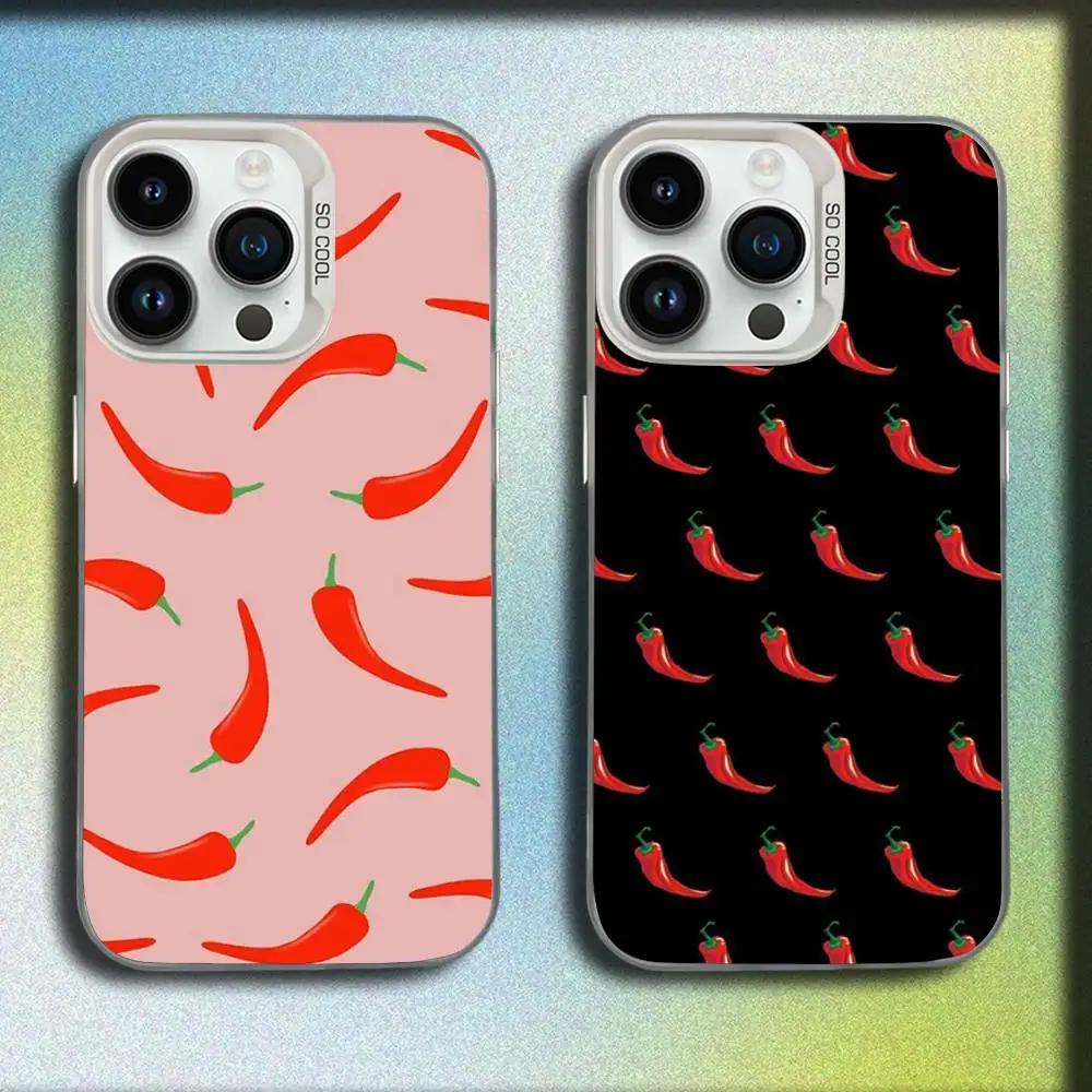 

Cute Chili Art Phone Case For iPhone 17,16,15,14,13,12,Pro,Max,Plus,E,SE4,Air,Mini White IMD Box