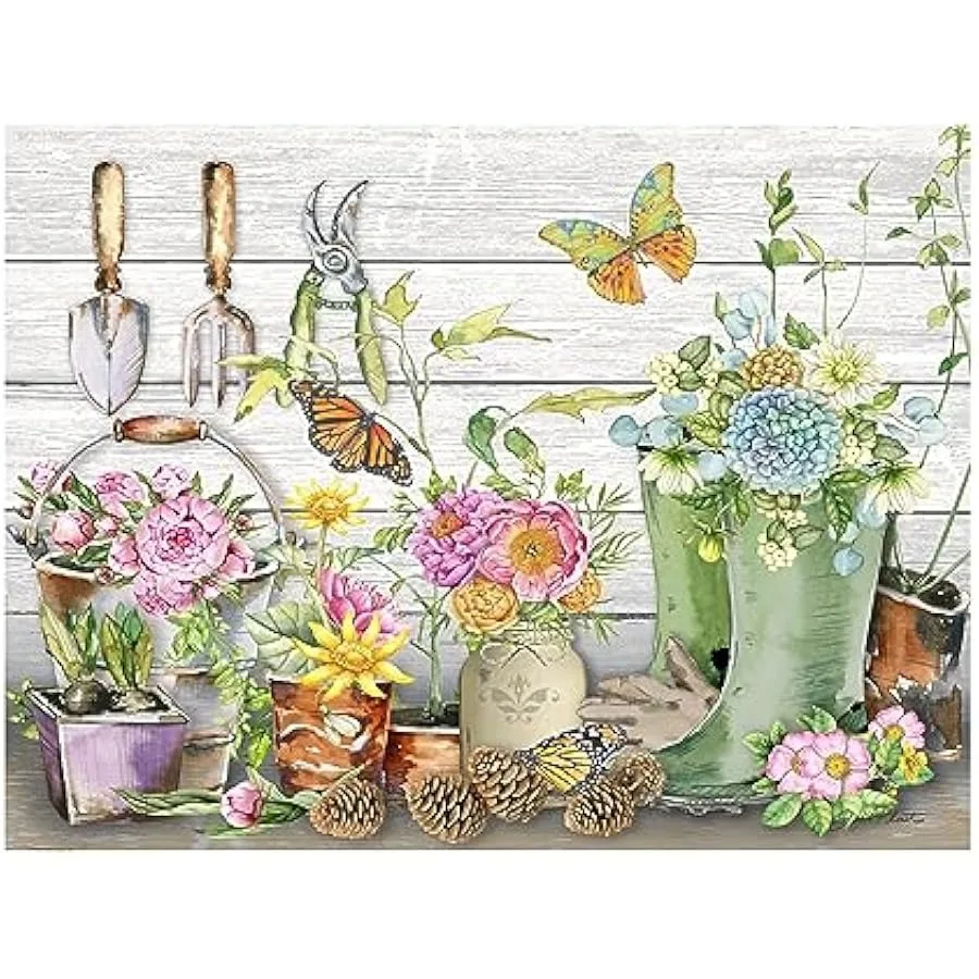 

Trademark Fine Art Canvas Wall Art - Jean Plout 'Garden Tool Shed' Wall Art for Living Room Bedroom or Office Décor 32 x 24 Inc