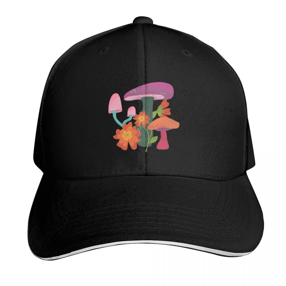 Mushrooms and Marigolds Baseball Cap funny hat Designer Hat foam party Hat hiking Women Hats Men's