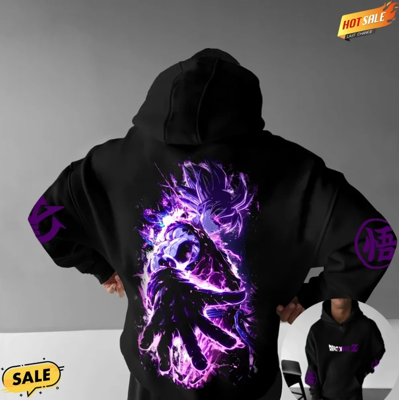 

Свитер унисекс с капюшоном 2021, осенне-зимняя уличная одежда, свободная версия с принтом Dragon Ball, удобный джемпер