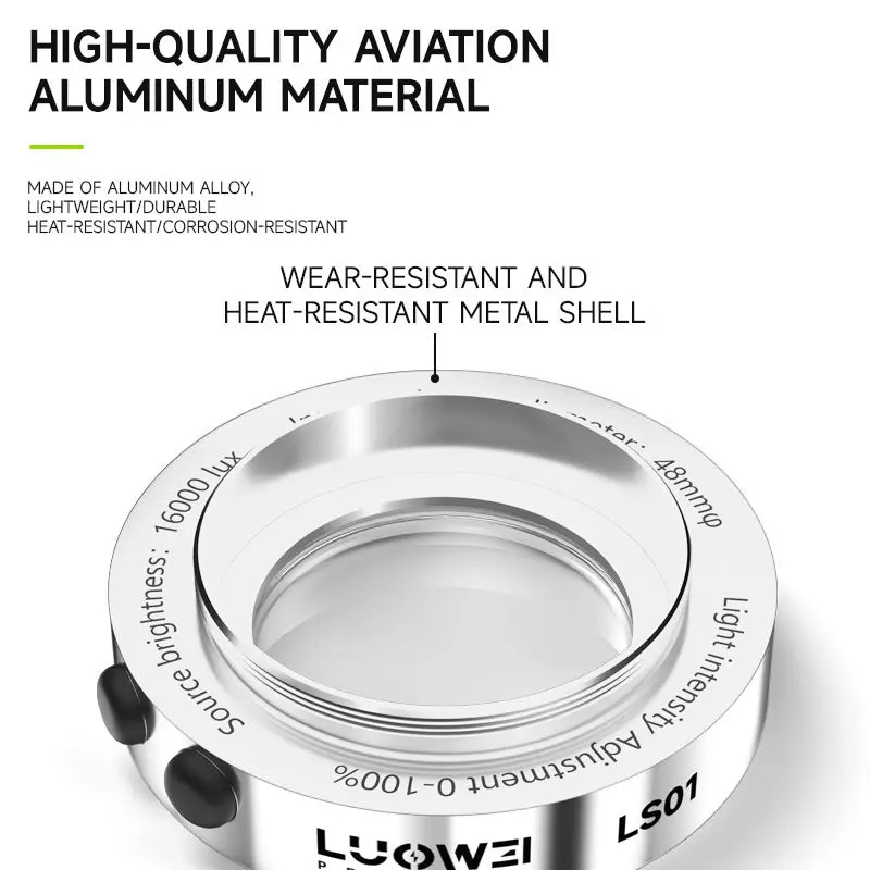 LUOWEI-High Light Microscope Lâmpada Fluorescente, Ring Light, LED Lighting Source, LW-LS01