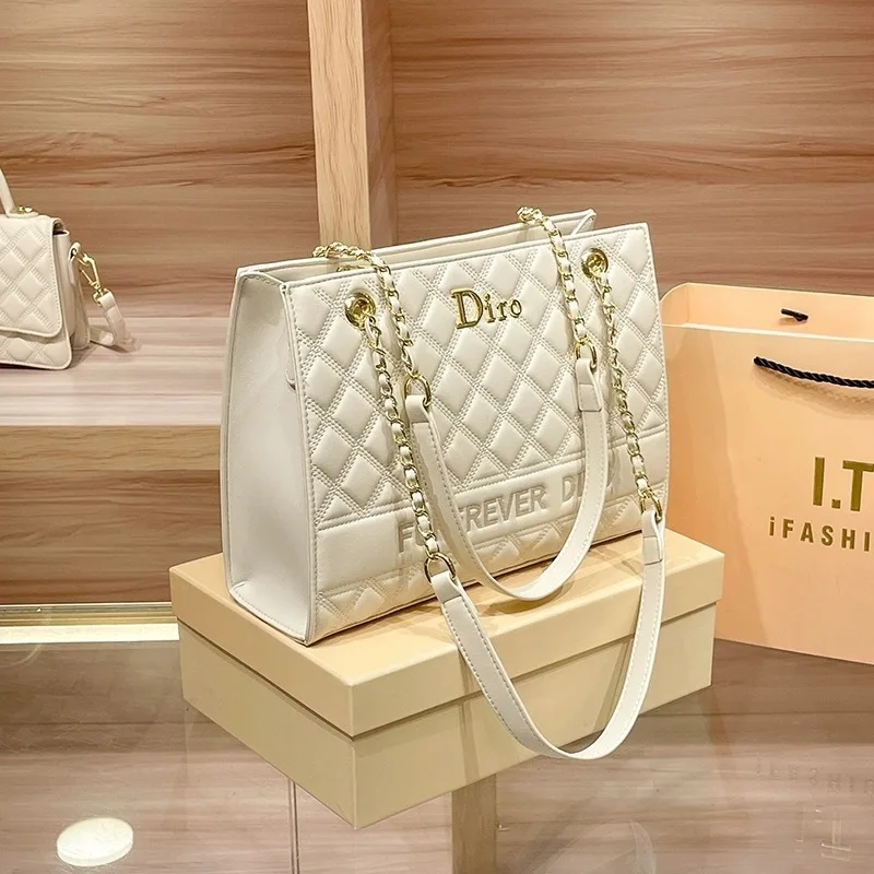 

Premium diamond chain tote bag women's new large-capacity versatile single shoulder messenger bag