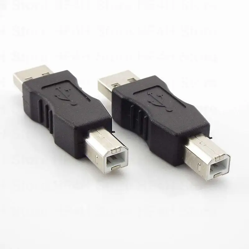 2pcs USB 2.0 Type A Female to Type B Male plug adaptor USB Printer Scanner Adapter Data Sync Coupler Converter Connector B4