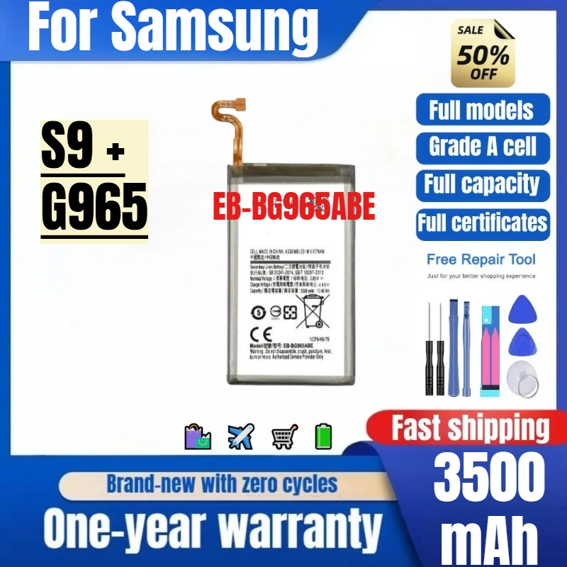 EB-BG965ABE  for Samsung S9 +/G965 Phone Battery 0 Cycle High Quality High Capacity Replacement Bateria Grade A Cell with Tools