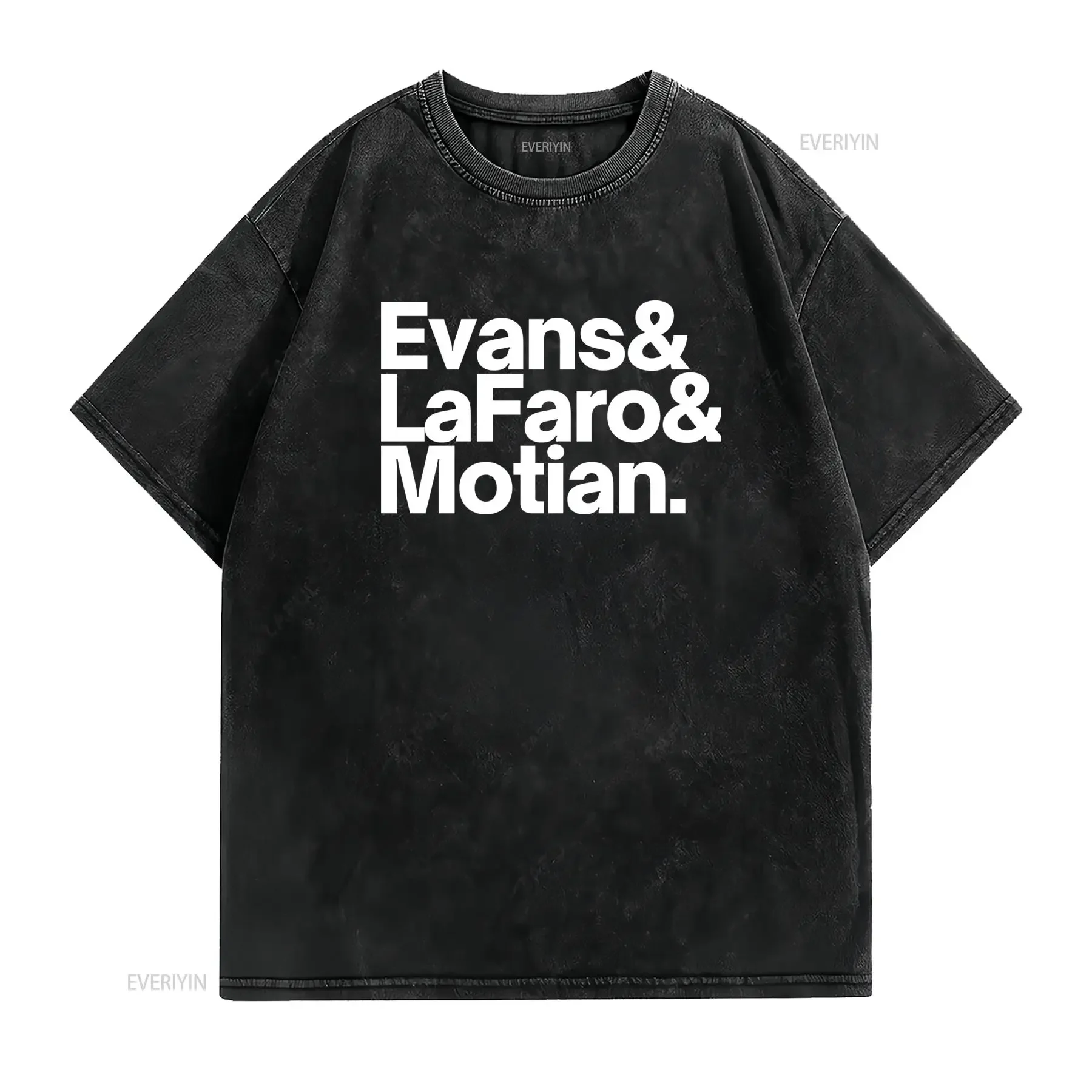 Cool Minimalist Streetwear Black White Typography Print Casual T Shirt vintage Washed Comfortable Stretched designer clothes
