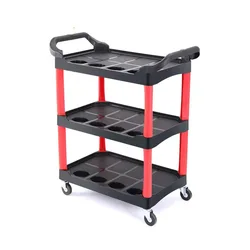 Car Wash Shop Car Beauty Tool Car Special Multi-function Plastic Three Layers Mobile Storage Trolley Shelf Toolbox