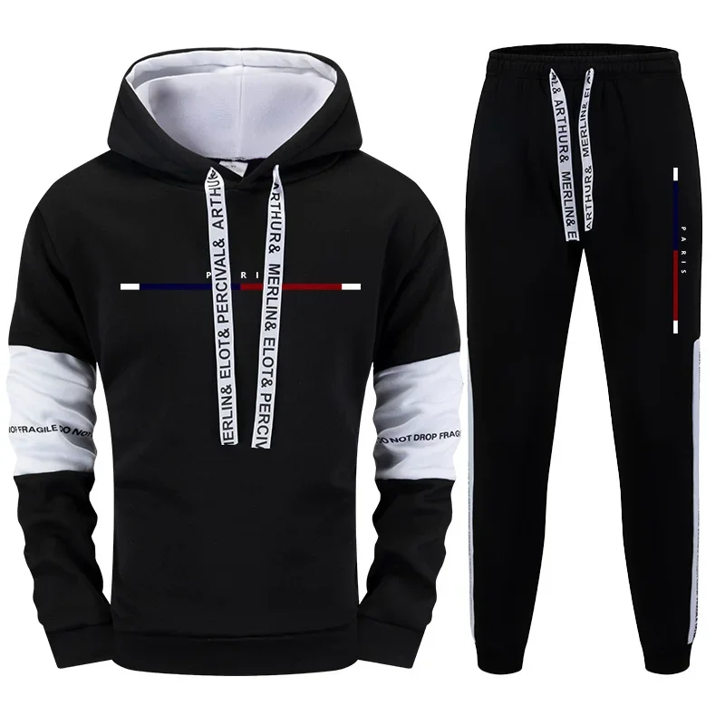 

Mens Tracksuit Printing Casual Sweatshirts Streetwear Outdoors Sports Jogging Mens Clothing Versatile Single Piece Hoodie Pants