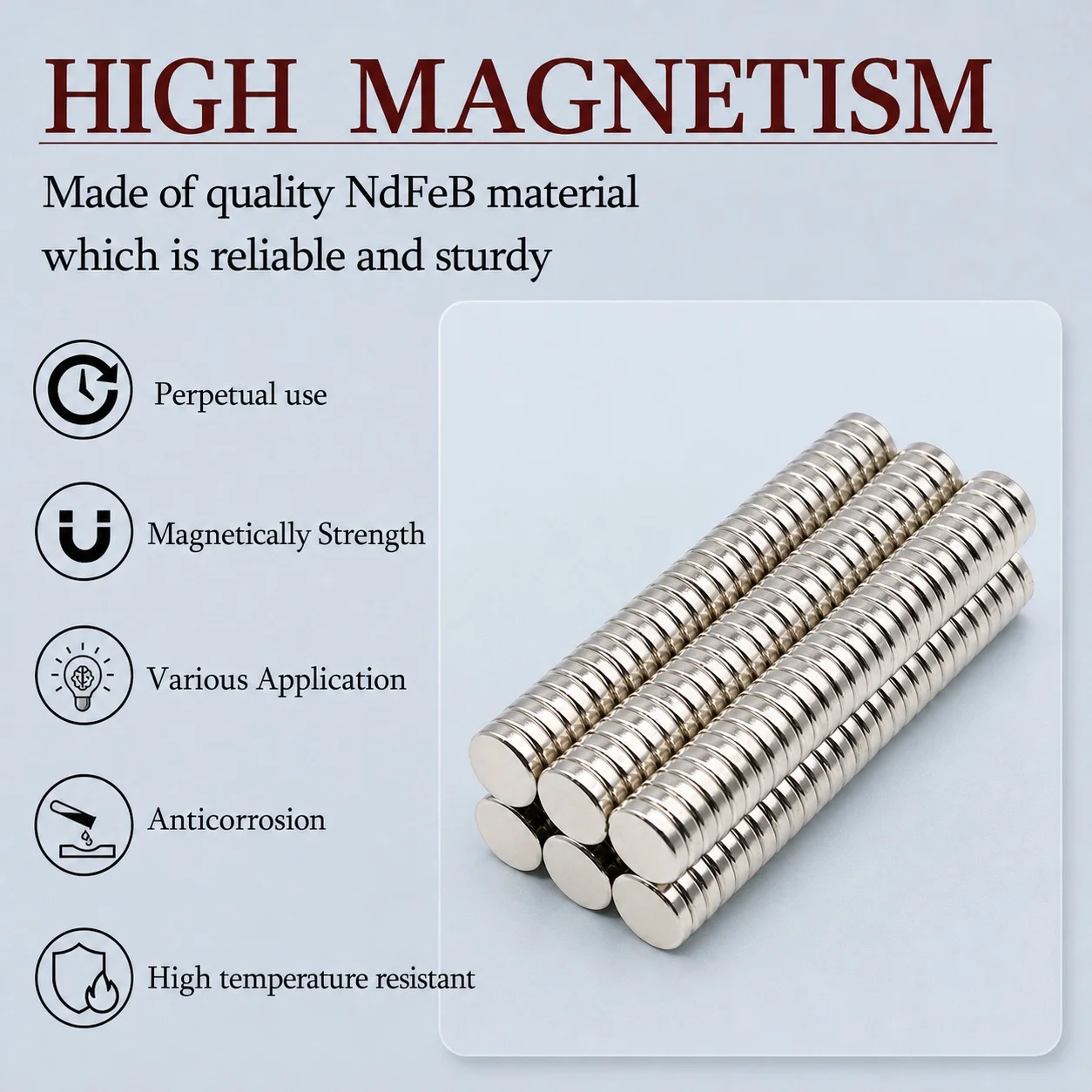 Industrial Standard Magnetic Alloy Durable Waterproof Neodymium Magnet Disc 15x4mm for Laboratory Use Whiteboard