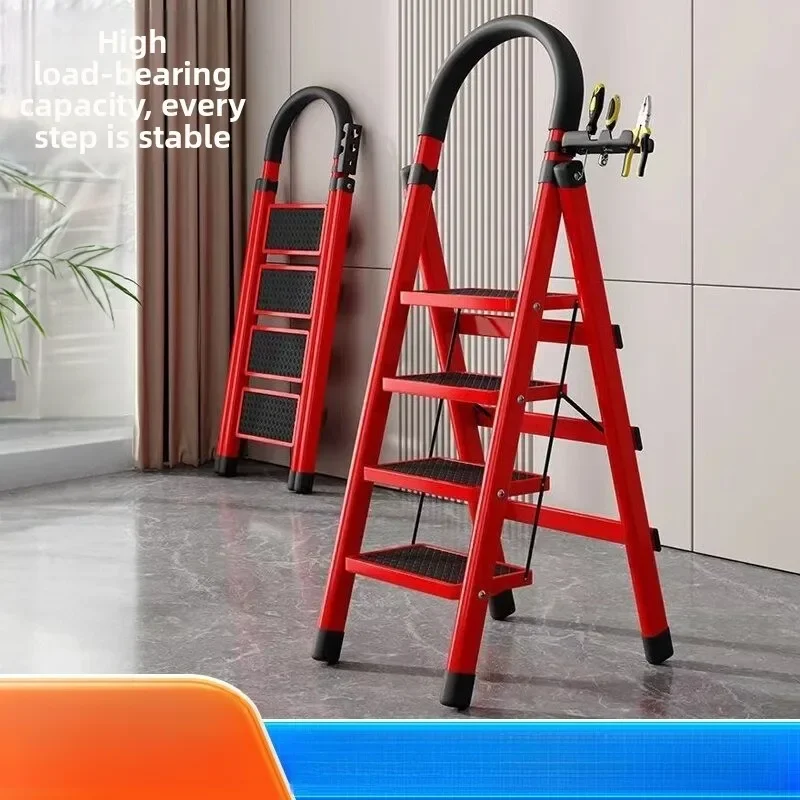 Household Folding Multi Purpose Telescoping Heavy Duty Indoor A Frame Four Step Ladder Portable Multifunction Ladder Household