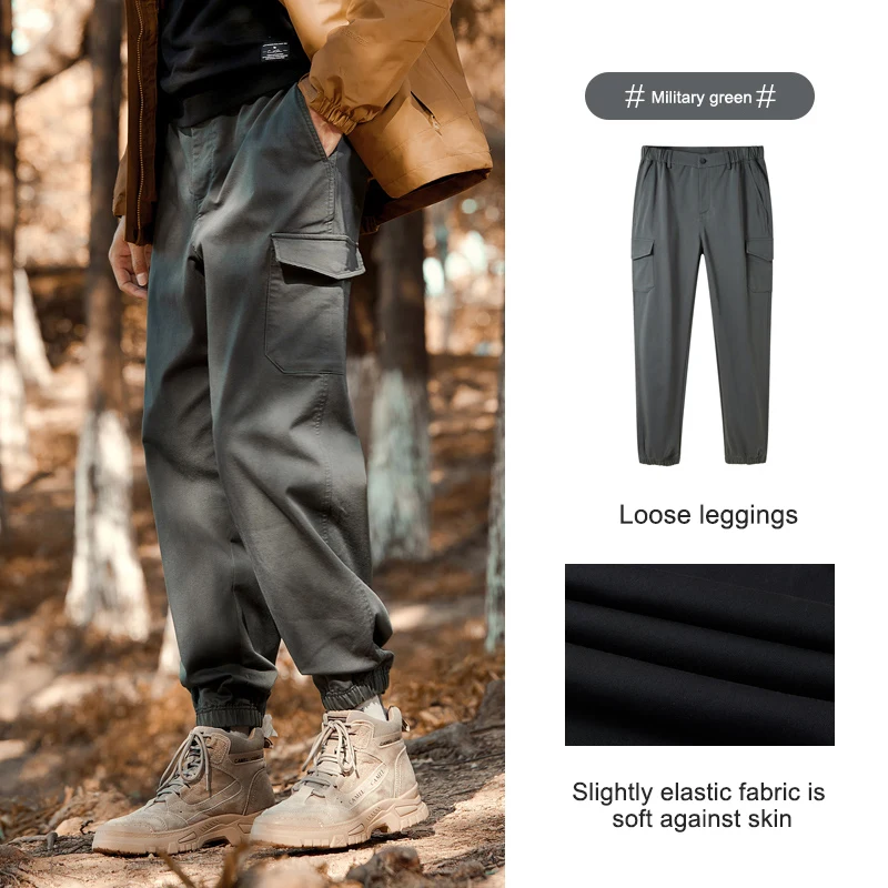 GOLDEN CAMEL Hiking Pants Outdoors Workwear Casual Pant for Men Couple Plus Velvet Sports Gym Beamed Black Trousers Fashion New