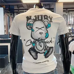 Men's Cotton T-shirt Japan Summer Men's Cool Bear Short Sleeve Top High Quality White T Shirt O-neck Tee Shirt Men Clothing 2023