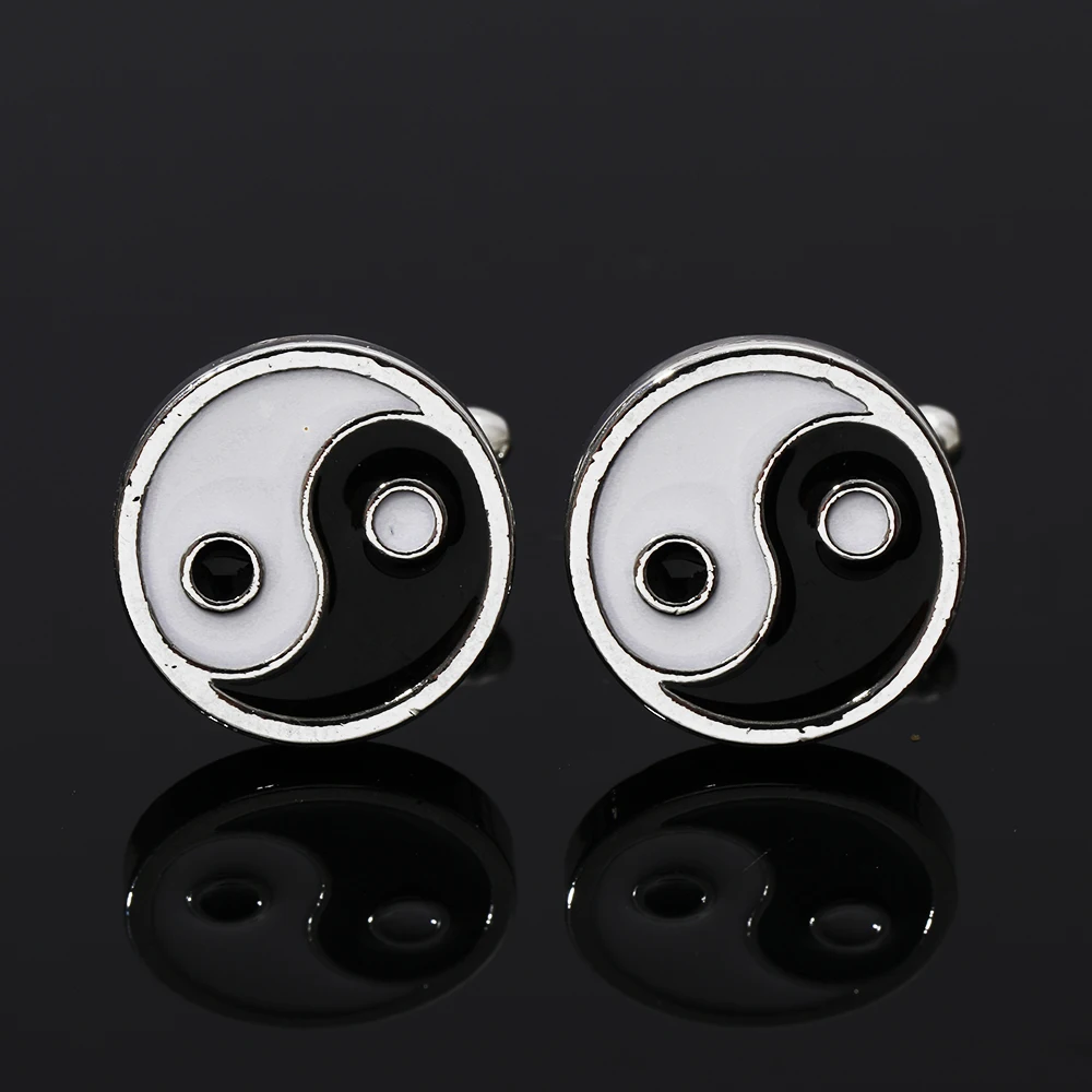 Personality Mens Cufflinks Yinyang Steering Wheel Tire Penguin Math Cuff Links Sleeve Button Formal Tuxedo Shirts Business Gift