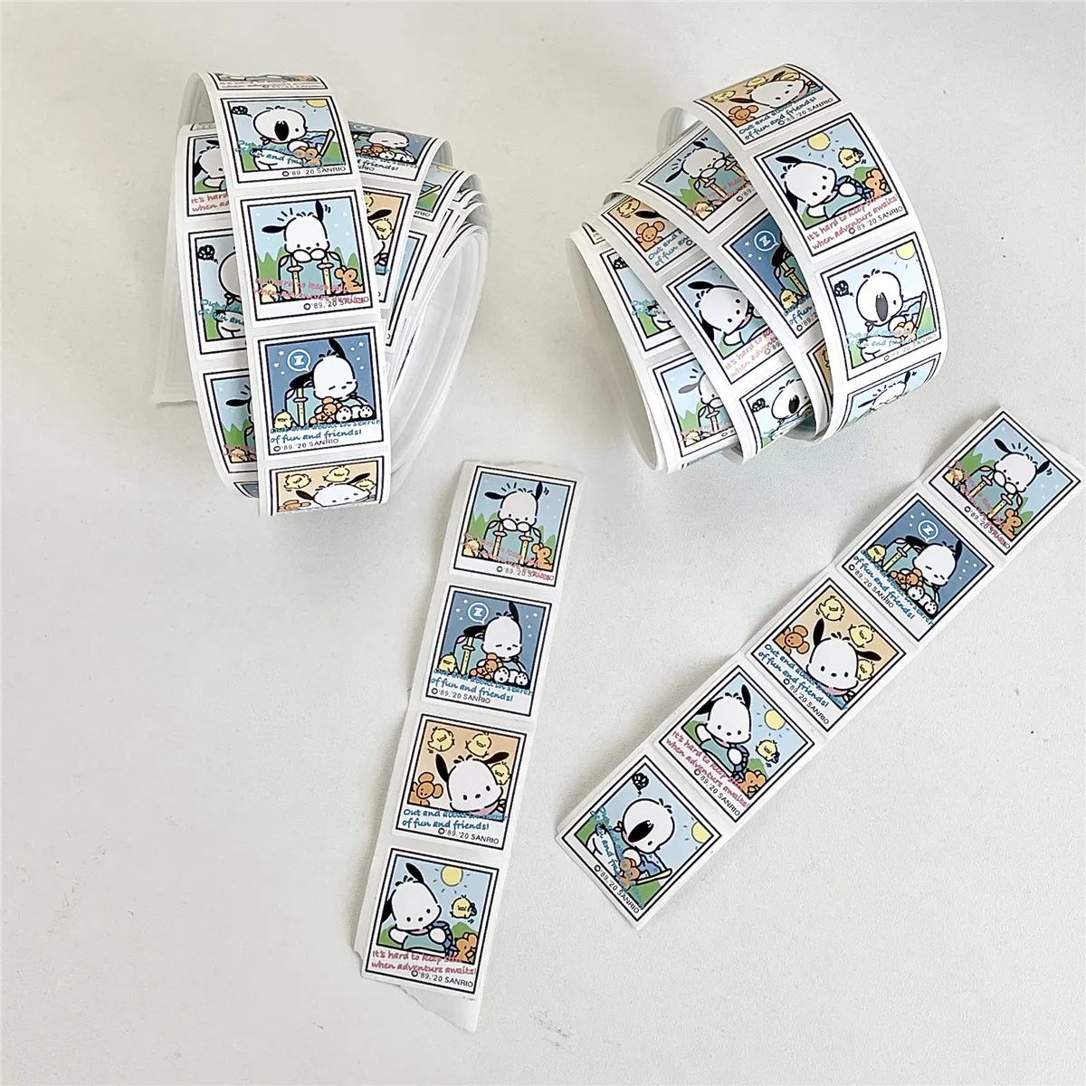 200pcs Kawaii Sanrio Pochacco Sticker Travel Scene Hand Account Diy Goo Card Decoration Sticker Cute Cartoon Seal Sticker