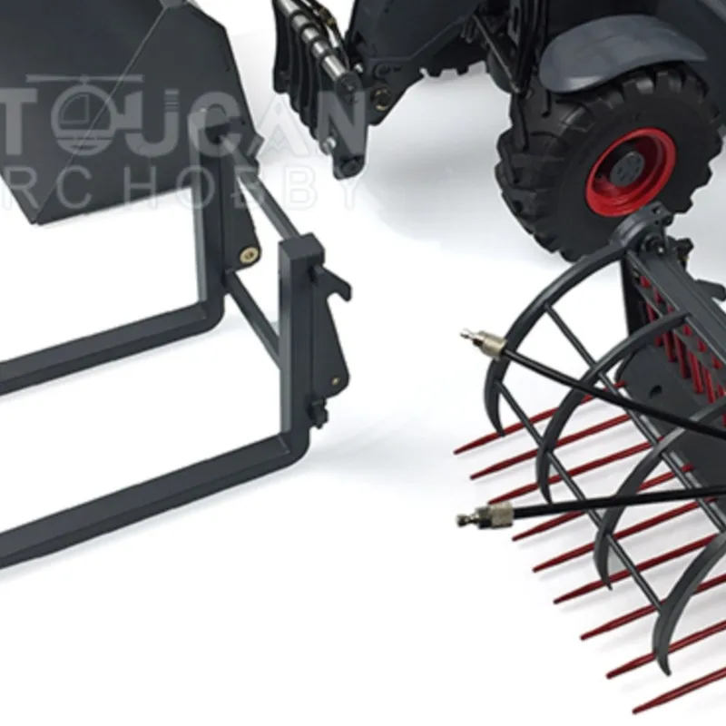 JDM-128 Metal 1/14 RC Telescopic Hydraulic Forklift Multifunctional Model 4-Way Vavles Differential Lock 2Axle Radio Control Car